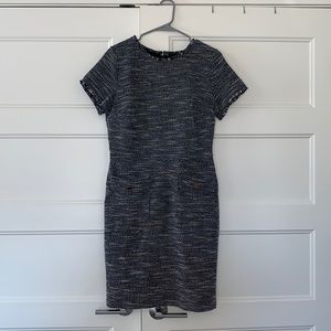 Ann Taylor Loft Navy/Grey Tweed Dress - Size 10